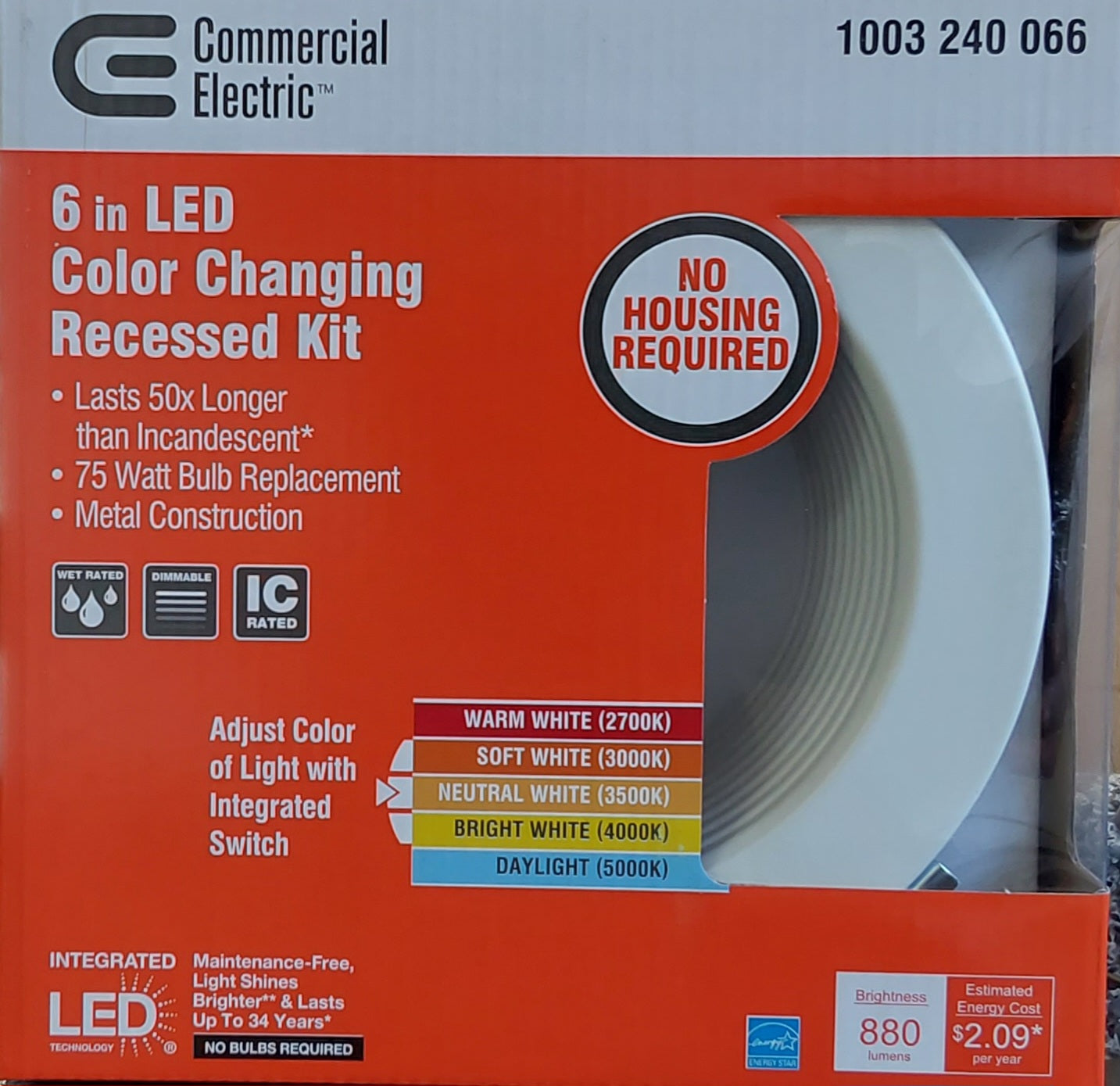 Commercial Electric 6" LED Color Changing Recessed light #1003240066