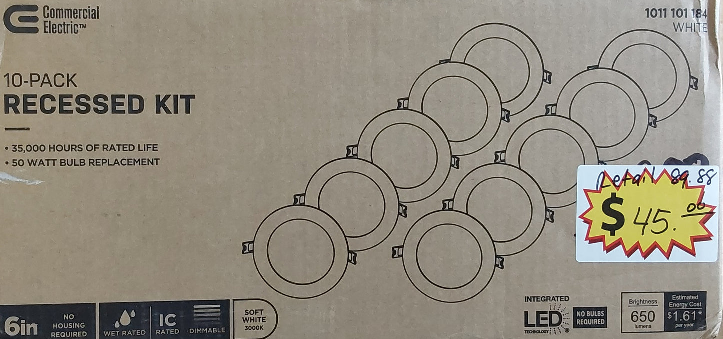 Commercial Electric 10- pack Recessed light #1011101184