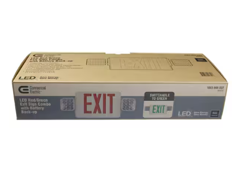 Customer Reviews for Commercial Electric 1-Pack Combo 14-Watt Equivalent Integrated LED White Exit Sign and Emergency Light with Ni-Cad 9.6-Volt Battery