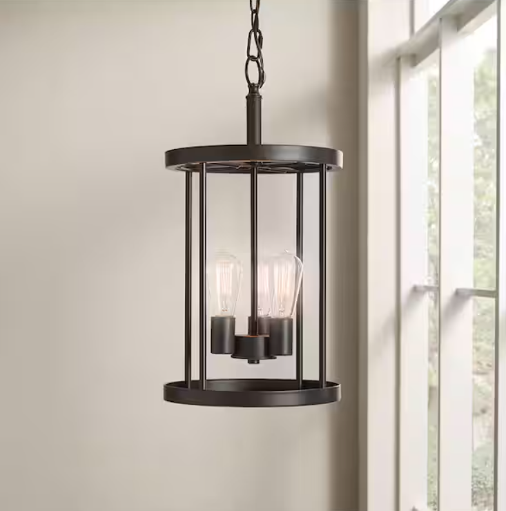 Hampton Bay Moreland 3--Light Bronze Pendant