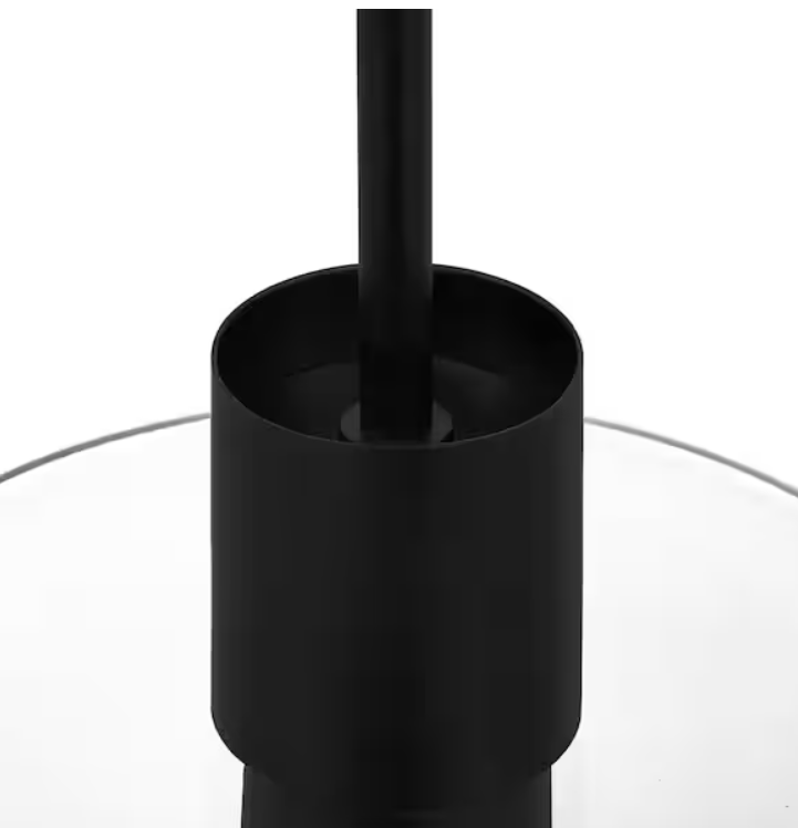 Hampton Bay Sutton Place 1-Light Matte Black Pendant