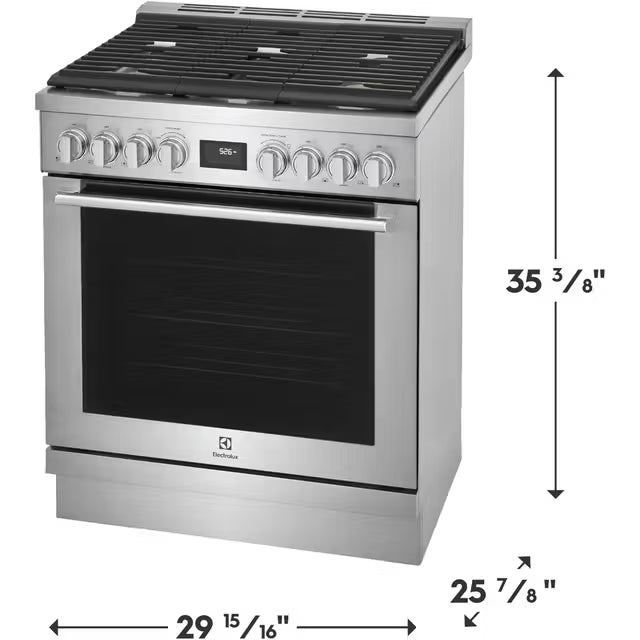 30" Front Control Freestanding Gas Range ECFG3068AS