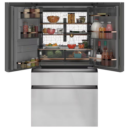 22.3 Cu. Ft. 4-Door French Door Refrigerator in Platinum Glass-Cafe