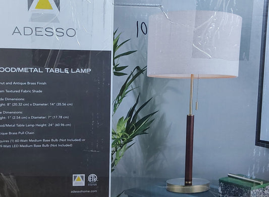 ADESO Wood/ Metal Table Lamp