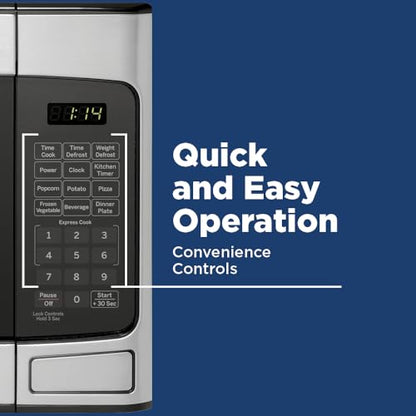 GE JESP113SPSS Countertop Microwave Oven, 1.1 Cubic Ft, Stainless Steel
