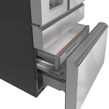22.3 Cu. Ft. 4-Door French Door Refrigerator in Platinum Glass-Cafe