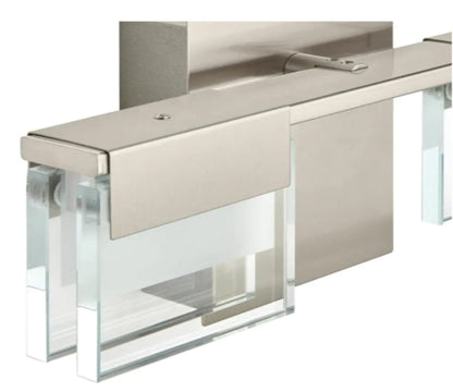 Home Decorators VICINO 2-Light Brushed Nickel Integrated LED Bathroom Vanity Light Bar