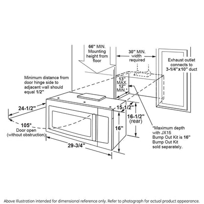 GE JVM7195SKSS Microwave, 30 inches, Stainless Steel