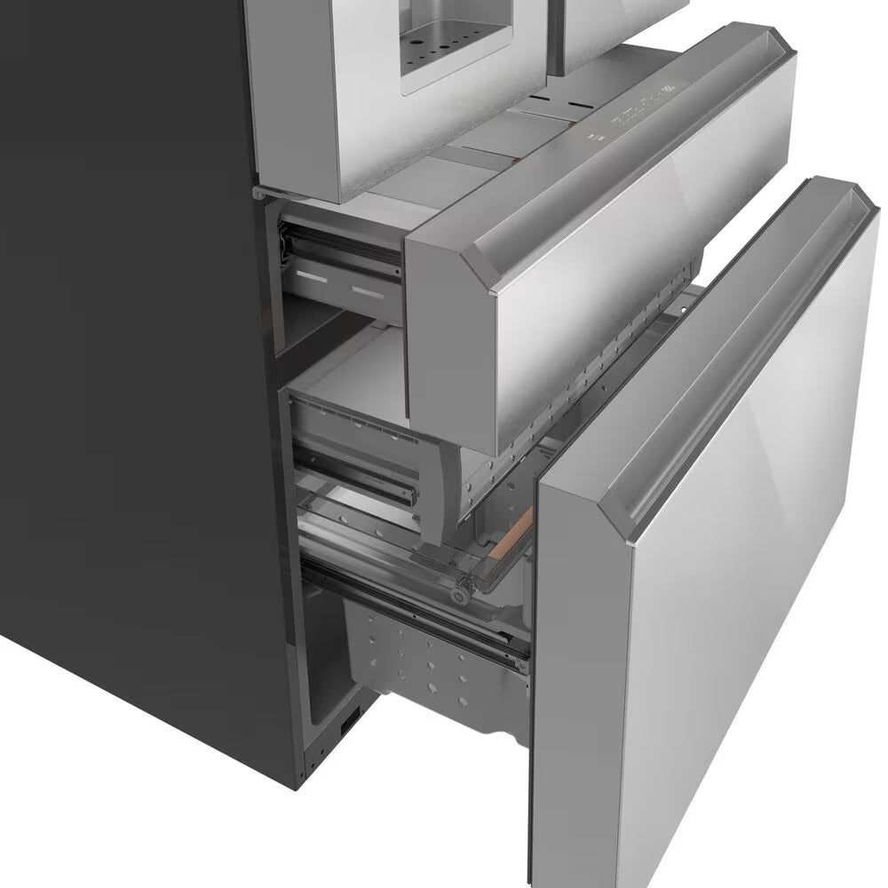 22.3 Cu. Ft. 4-Door French Door Refrigerator in Platinum Glass-Cafe