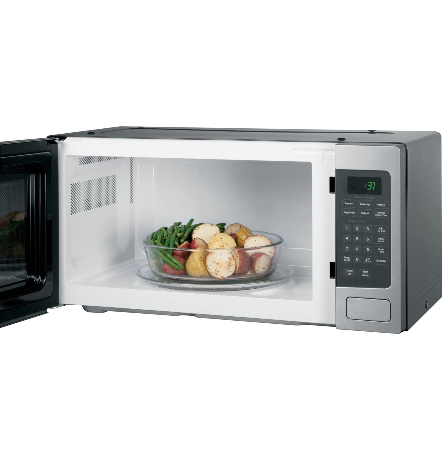 GE PEM31DFWW Profile 1.1 Cu. Ft. White Countertop Microwave
