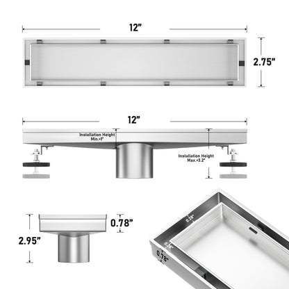 Brushed Bochni Linear Shower Drain Variations