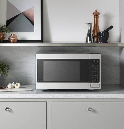 Cafe CEB515P2NSS Matte Collection Countertop Microwave Oven with 1.5 cu. ft. Capacity Convection 1000 Watts 10 Power Levels in Stainless Steel