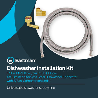 Eastman Stainless Steel Dishwasher Connector - 3/8" x 3/8"