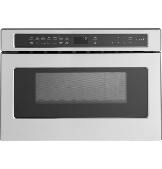 Cafe 24 in. Width . 1.2 cu.ft. Built-In Microwave Drawer in Stainless Steel with Sensor Cooking