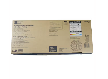 Customer Reviews for Commercial Electric 1-Pack Combo 14-Watt Equivalent Integrated LED White Exit Sign and Emergency Light with Ni-Cad 9.6-Volt Battery