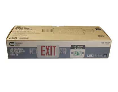 Customer Reviews for Commercial Electric 1-Pack Combo 14-Watt Equivalent Integrated LED White Exit Sign and Emergency Light with Ni-Cad 9.6-Volt Battery