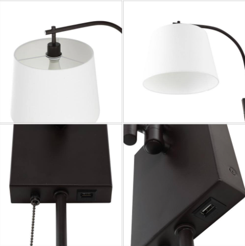 Customer Reviews for JONATHAN Y Gosling 22.5 in. 1-Light Oil Rubbed Bronze Plug-In/Hardwired Iron Gooseneck Swing Arm Wall Sconce Pull-Chain & USB Port