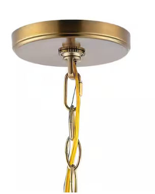 Bee 13.5 in. 3-Light Modern Bohemian Iron/Glass LED Pendant, Brass Gold/Clear