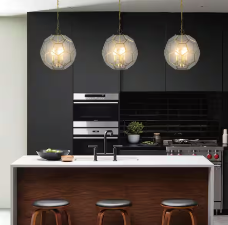 Bee 13.5 in. 3-Light Modern Bohemian Iron/Glass LED Pendant, Brass Gold/Clear