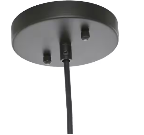 Orbit 1-Light Black Mini Pendant with Black Metal Strap Design and Bulb Included