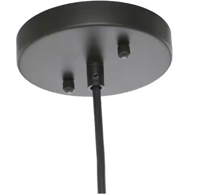 Orbit 1-Light Black Mini Pendant with Black Metal Strap Design and Bulb Included