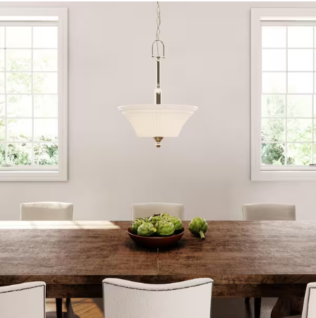 Creekford 3-Light Brushed Nickel Pendant with Frosted Glass Shade