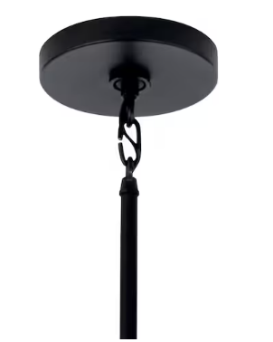 Ekero 25.5 in. 5-Light Matte Black Soft Modern Shaded Circle Chandelier for Kitchen