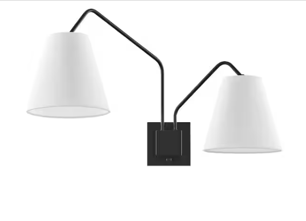 Hilley 32 in. 2-Light Matte Black Wall Sconce