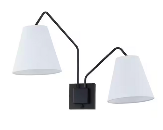 Hilley 32 in. 2-Light Matte Black Wall Sconce