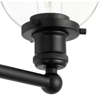 Evelyn 58.5 in. 6-Light Matte Black Modern Vanity Light with Clear Glass Shades