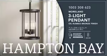 Hampton Bay Moreland 3--Light Bronze Pendant