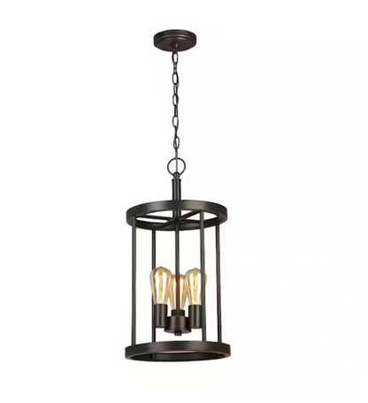Hampton Bay Moreland 3--Light Bronze Pendant