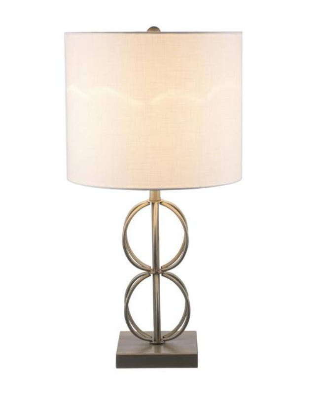 Monteaux Lighting 23 in. 1-Light Pewter Indoor Table Lamp