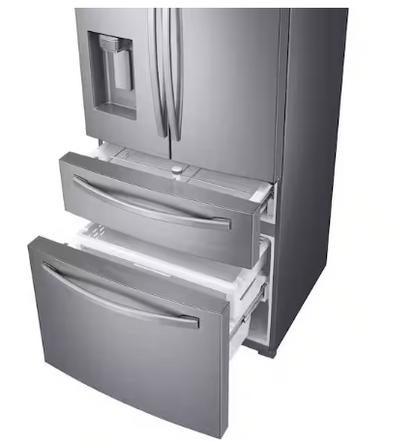 36 in. 28 cu. ft. Standard Depth 4-Door French Door Smart Refrigerator in Fingerprint Resistant Stainless Steel -  Samsung