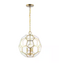 Bee 13.5 in. 3-Light Modern Bohemian Iron/Glass LED Pendant, Brass Gold/Clear