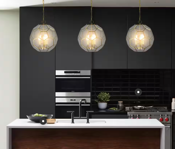 Bee 13.5 in. 3-Light Modern Bohemian Iron/Glass LED Pendant, Brass Gold/Clear