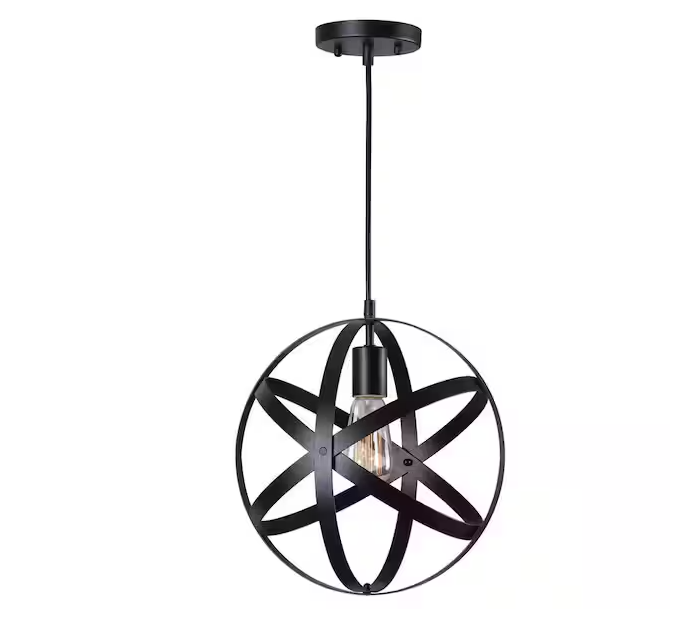 Home Decorators Collection Orbit 1-Light Black Mini Pendant