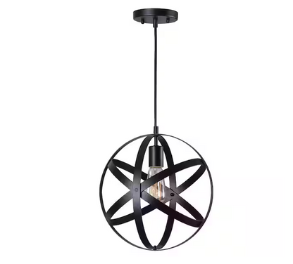 Home Decorators Collection Orbit 1-Light Black Mini Pendant