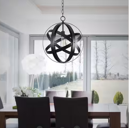Home Decorators Collection Orbit 1-Light Black Mini Pendant