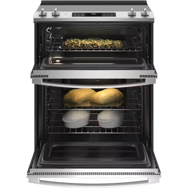 GE 30" Slide-In Electric Convection Double Oven Range