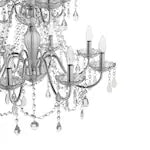 Caventi 12-Light Chrome Modern Candle-Style Teardrop Crystal Chain Chandelier Clear Glass