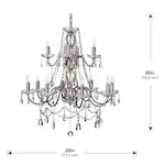 Caventi 12-Light Chrome Modern Candle-Style Teardrop Crystal Chain Chandelier Clear Glass