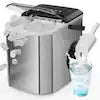 Mojgar 8.4 in. Countertop Nugget Ice Maker with 1-Click Operation and Self-Cleaning Function 26 lbs./24H Portable Bullet Silver